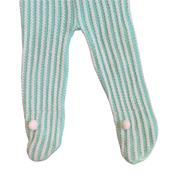 Vintage Baby Striped Pastel Chunky Knit Footed Tights - Picture 2 of 4
